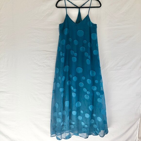 Teal Chiffon Maxi Dress - Picture 3 of 9